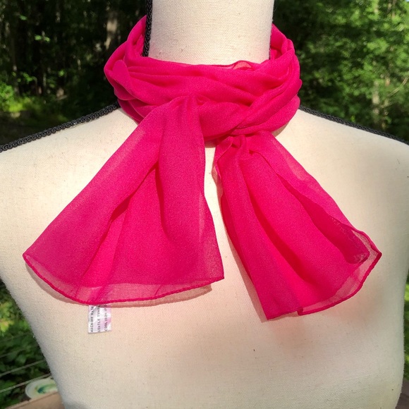 Long Bright Pink Scarf - Picture 4 of 8